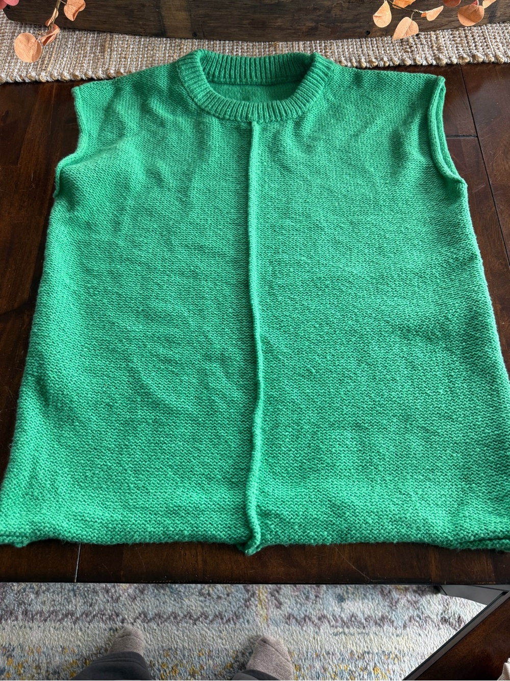 Sleeveless Green Knit Sweater Vest